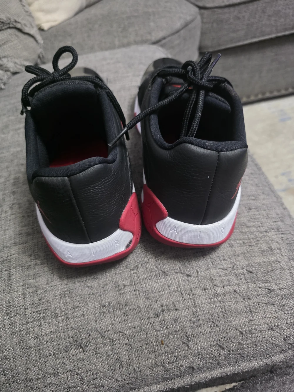 Jordan Men’s Black and Red Low-Top Athletic Sneakers